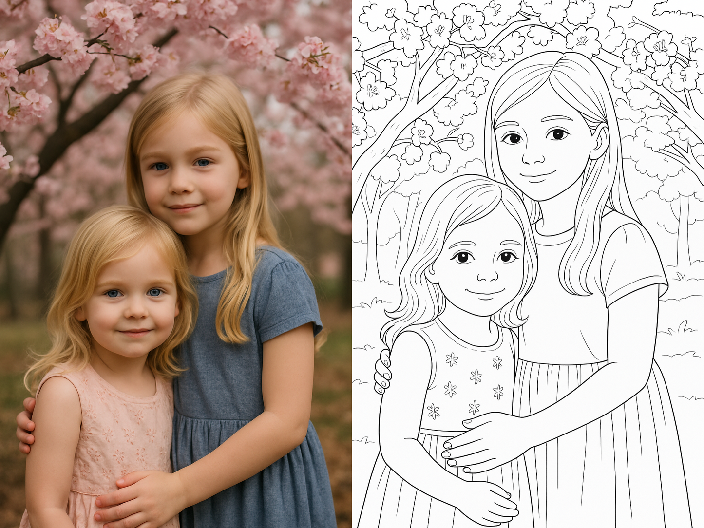Custom Coloring Page from Your Photo – Personalized Gift for Kids
