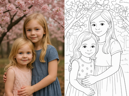 Custom Coloring Page from Your Photo – Personalized Gift for Kids